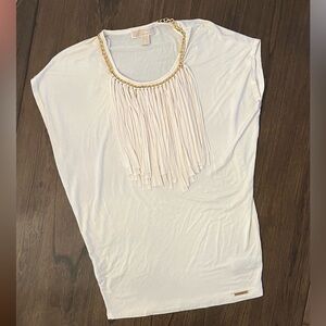 Fringe Cream Michael Kors Top, Size Small